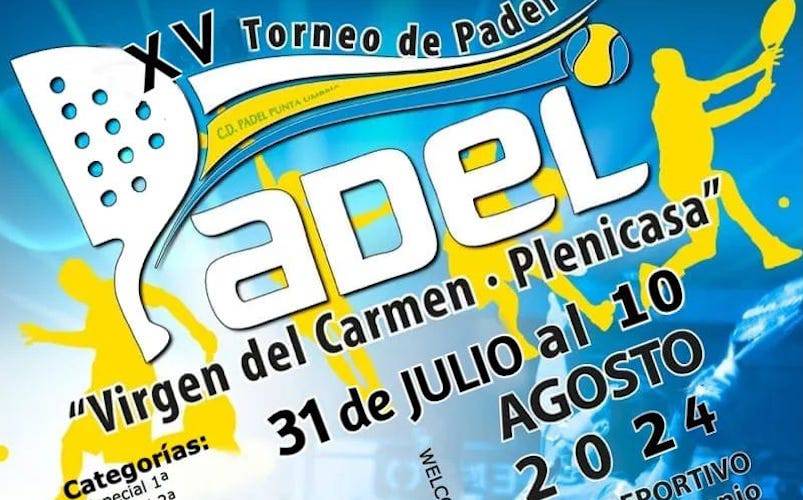 Cartel anunciador del XV Torneo de Pádel 'Virgen del Carmen' que está teniendo lugar en Punta Umbría.