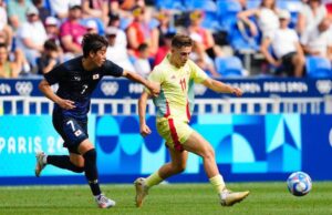 Fermín completó un excelente partido y fue el mejor del equipo español en el duelo con los nipones. / Foto: @SEFutbol.