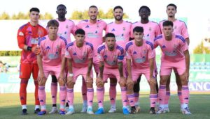 Formación inicial del Recre en el Romero Cuerda en su cuarto partido de la pretemporada. / Foto: @recreoficial.