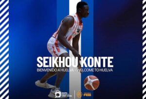 Seikhou Konte, escolta español de 23 años, llega al Huelva Comercio para potenciar todo el juego exterior del equipo y el perímetro. / Foto: @HuelvaComercioL.