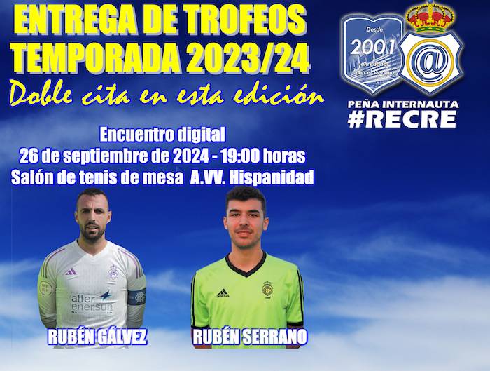 Este jueves la Peña Internauta #Recre entregará los primeros trofeos a los destacados del Decano de la anterior campaña.