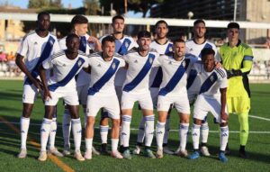 Once inicial del Recre en el partido disputado el martes en Punta Umbría ante el cuadro costero con motivo del XXXVIII 'Memorial Manuel Rodríguez Hernández'. / Foto: @recreoficial.