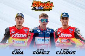 Los tres representantes de España en el Supermoto de las Naciones 2024 del fin de semana del 28 y 29 de septiembre en el circuito de Carole en Francia.