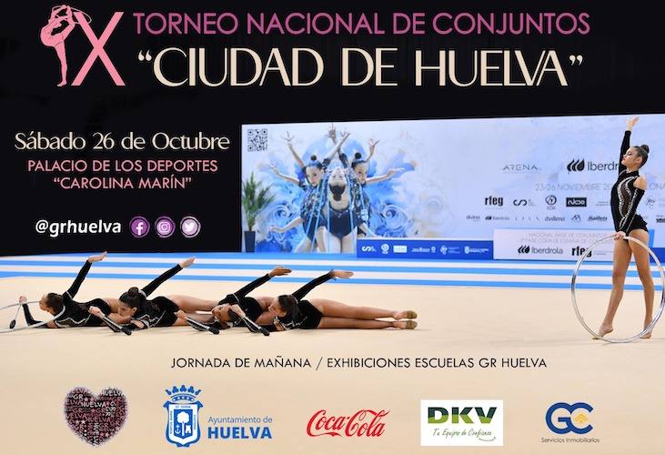 Cartel anunciador del X Torneo 'Ciudad de Huelva' de gimnasia rítmica que tiene lugar este sábado en el Palacio de Deportes 'Carolina Marín'.