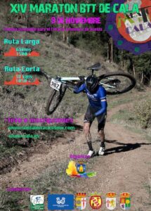 Cartel anunciador del XIV Maratón BTT de Cala, cierre del Circuito Diputación Huelva 2024.