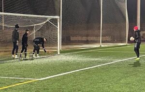 El Cartaya ha trabajado duro esta semana preparando su partido del domingo en La Palma. / Foto: @AD_Cartaya.