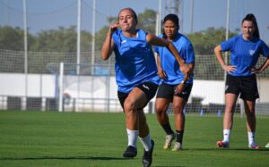 Las jugadoras del Sporting de Huelva han preparado con ganas el partido de este domingo en casa con el Alba Fundación. / Foto: @sportinghuelva.