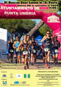 Cartel anunciador de la undécima edición del Duatlón Cros 'Laguna de El Portil' en el que se esperan casi un centenar de participantes.