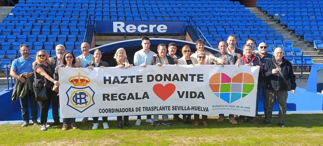 Recre y Coordinación de Trasplantes de Huelva siguen de la mano en la promoción de la donación de órganos.